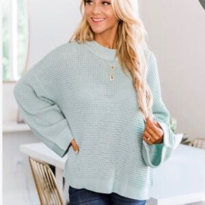Pink Lily Better Than You Know Sweater in Light Blue